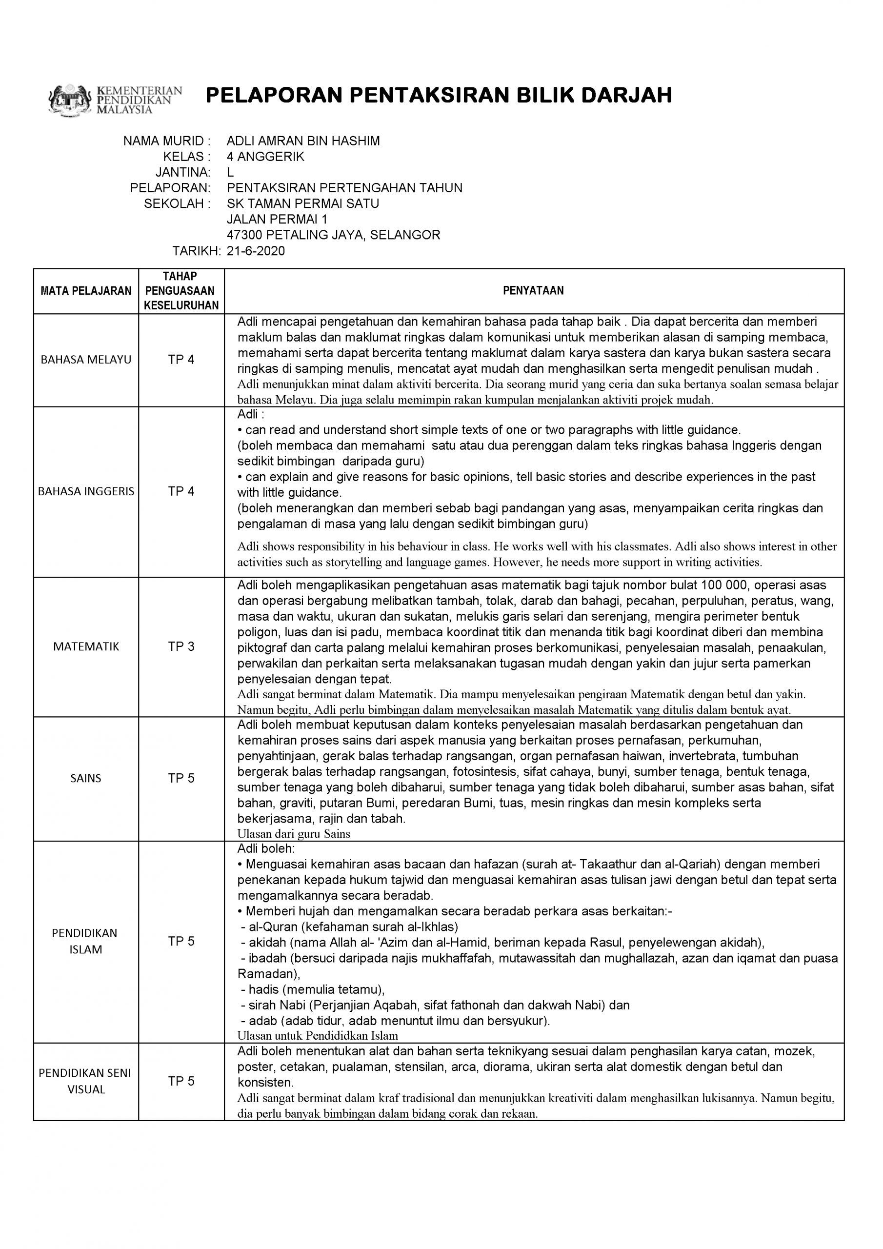 Tahap Penguasaan Pbd Bahasa Inggeris  Dapatkan Dskp Bahasa Inggeris