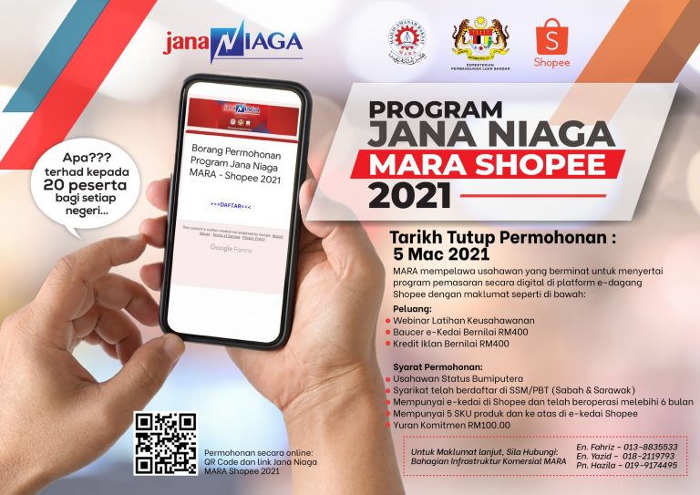 Permohonan Program Jana Niaga MARA Shopee 2021 1 permohonan