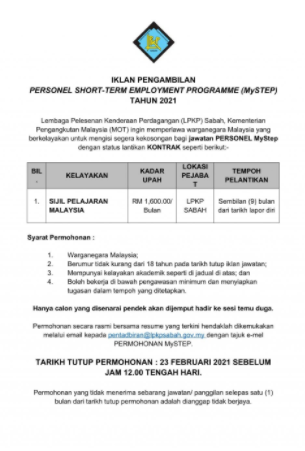Jawatan kosong di Lembaga Pelesenan Kenderaan Perdagangan 1 Jawatan kosong di Lembaga Pelesenan Kenderaan Perdagangan