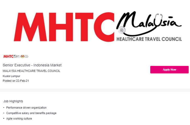 Jawatan kosong di Malaysia Healthcare Travel Council 1 Jawatan kosong di Malaysia Healthcare Travel Council