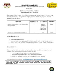 Jawatan Kosong di Jabatan Kerja Raya (JKR) Cawangan Kejuruteraan Cerun 1