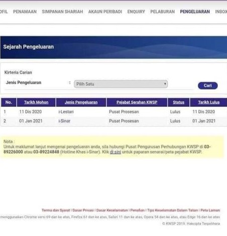 Semakan Status i-Sinar KWSP Kategori 2 1
