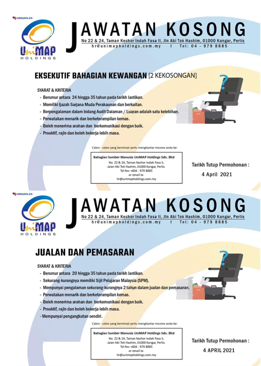 Jawatan Kosong Di Unimap Holdings Sdn Bhd 1 Jawatan Kosong Di Unimap Holdings Sdn Bhd