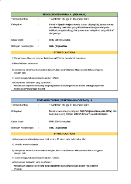 Jawatan kosong di Kementerian Pengajian Tinggi 2 Jawatan kosong di Kementerian Pengajian Tinggi