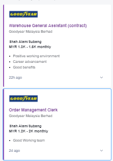 Jawatan kosong di Goodyear Malaysia Berhad 1 Jawatan kosong di Goodyear Malaysia Berhad