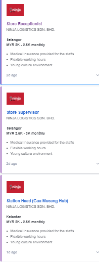Jawatan kosong di Ninja Logistic Sdn Bhd