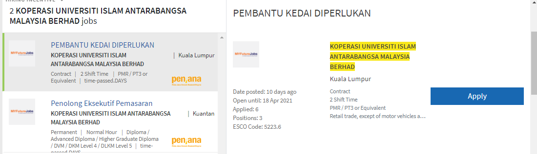 Jawatan kosong di Koperasi Universiti Islam Antarabangsa Malaysia Berhad