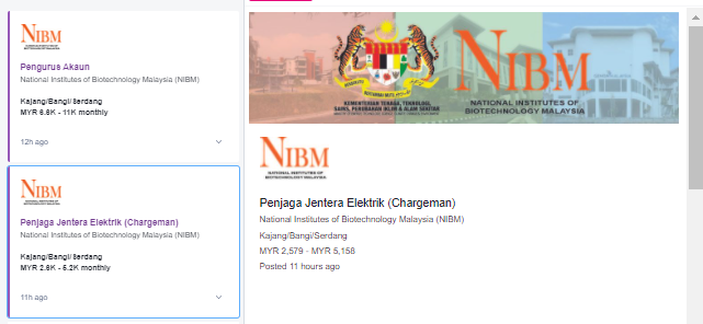 Jawatan kosong di Institut Bioteknologi Nasional Malaysia (NIBM) 1 Jawatan kosong di Institut Bioteknologi Nasional Malaysia