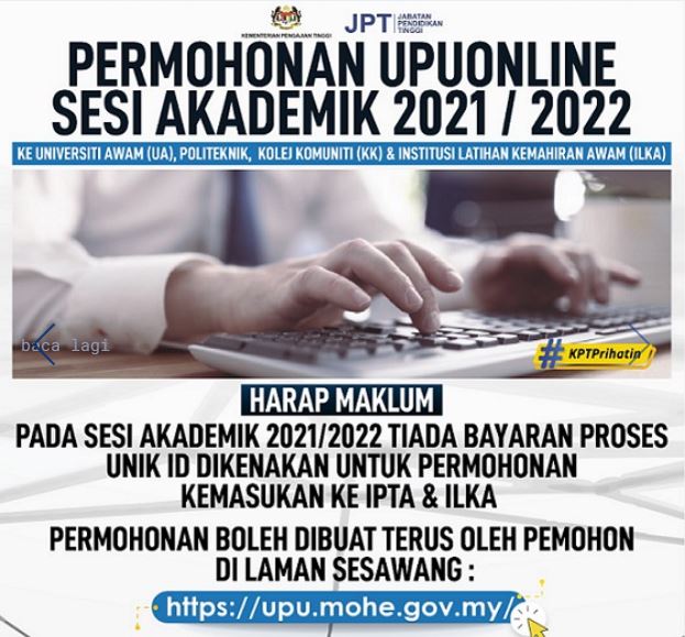 Tarikh Penting Permohonan UPU 2021 - 2022 1 permohonan