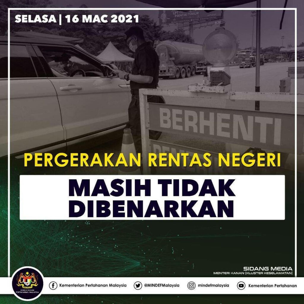 Perkembangan Perintah Kawalan Pergerakan 16 Mac 2021 4 perintah