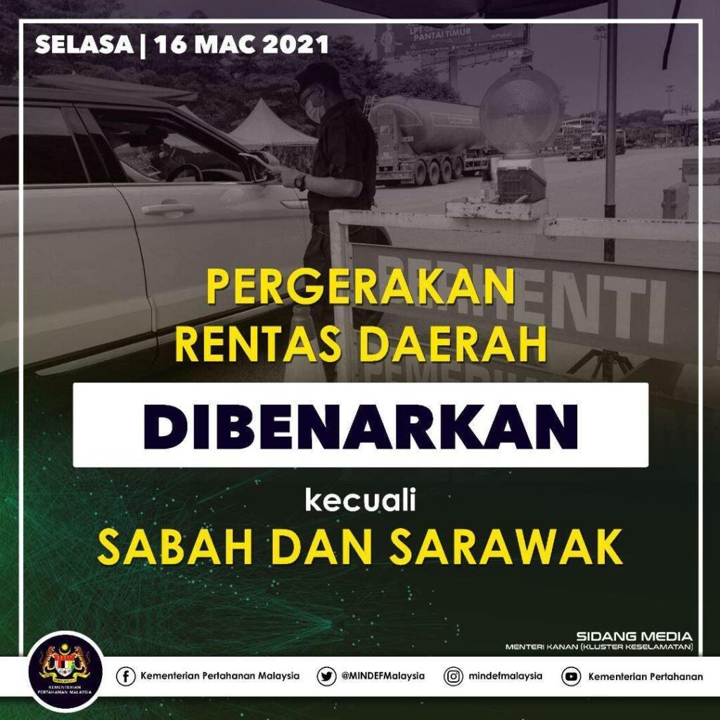 Perkembangan Perintah Kawalan Pergerakan 16 Mac 2021 3 perintah