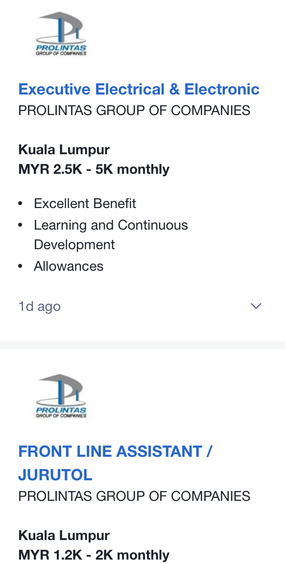 Jawatan Kosong Di Prolintas Group Of Companies 