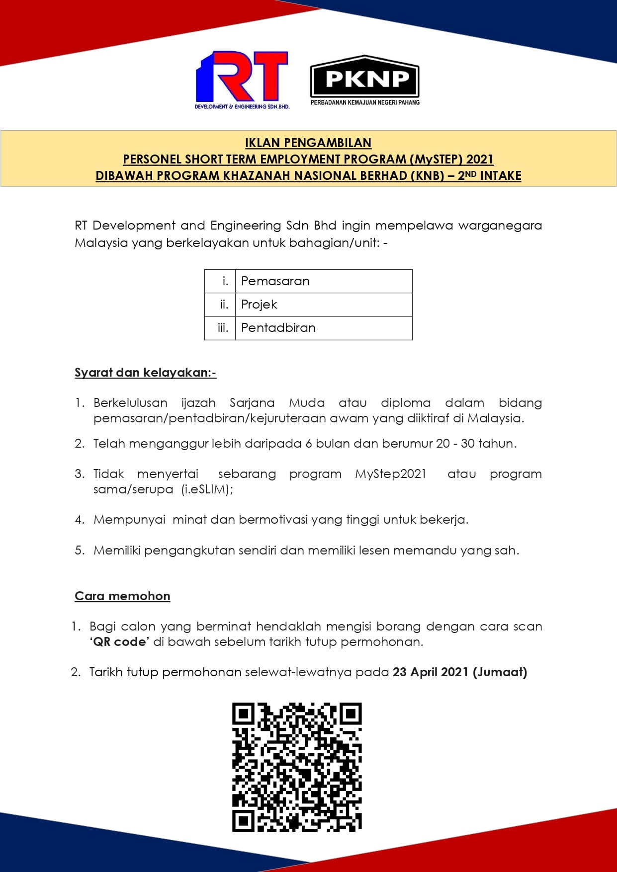 Jawatan kosong di Perbadanan Kemajuan Negeri Pahang (PKNP) 1 Jawatan kosong di Perbadanan Kemajuan Negeri Pahang (PKNP)