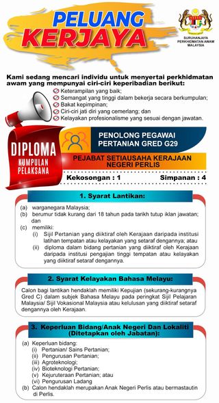 Jawatan Kosong Di Pejabat Setiausaha Kerajaan Negeri Perlis 3 Jawatan Kosong Di Pejabat Setiausaha Kerajaan Negeri Perlis