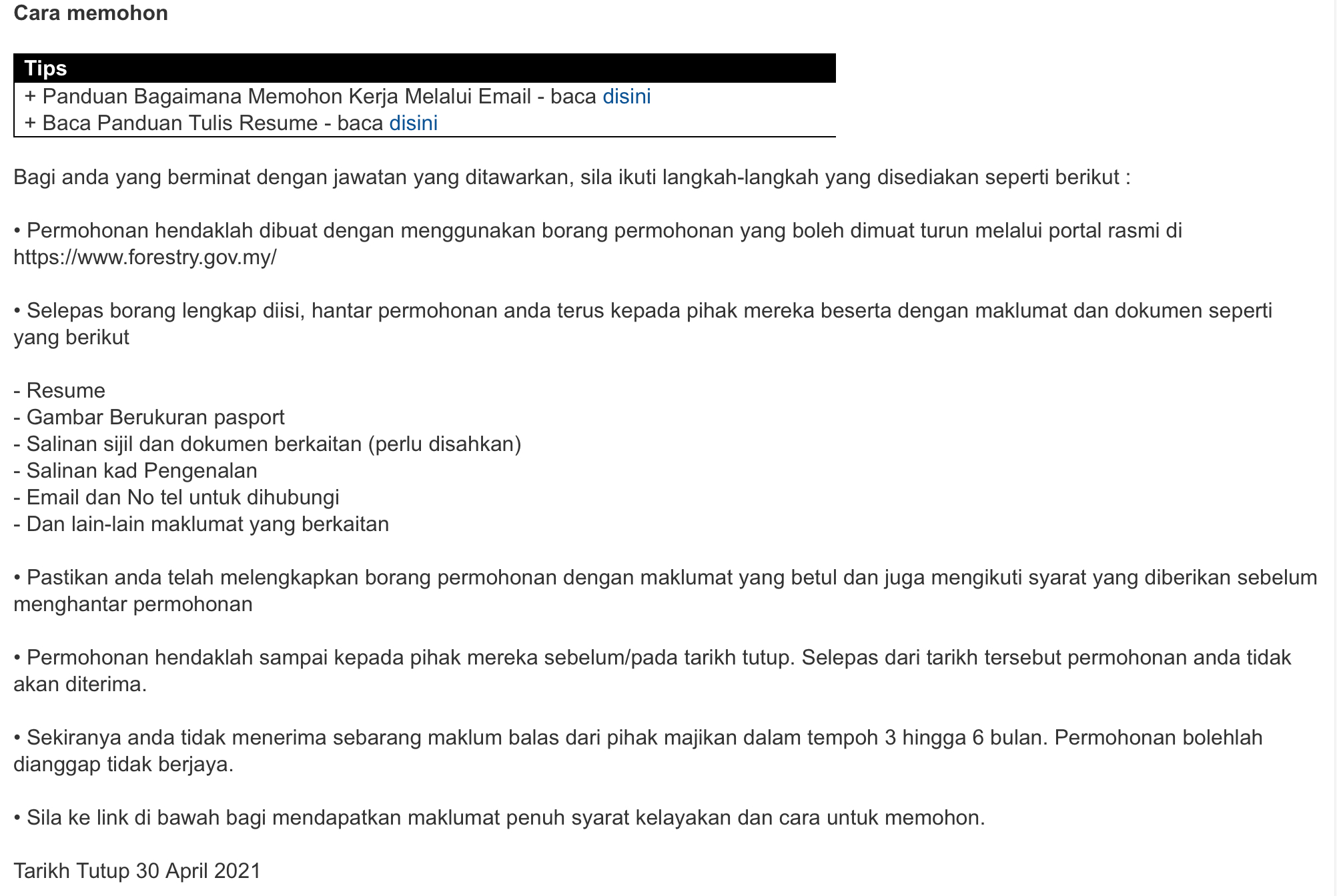 Jawatan Kosong Di Jabatan Perhutanan 3 Jawatan Kosong Di Jabatan Perhutanan