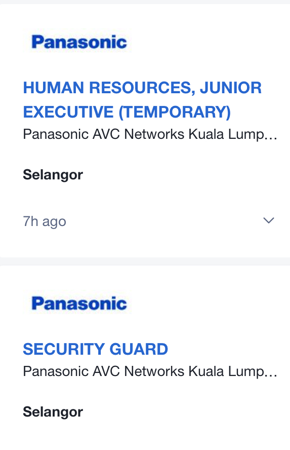 Jawatan Kosong Di Panasonic AVC Network Malaysia Sdn Bhd