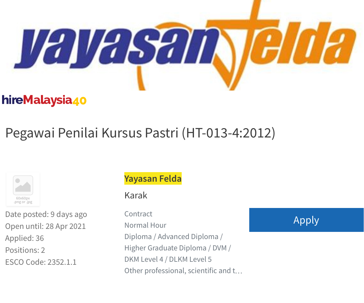 Jawatan Kosong Di Yayasan Felda 4 Jawatan Kosong Di Yayasan Felda
