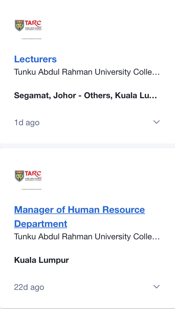 Jawatan Kosong Di Tunku Abdul Rahman University College 