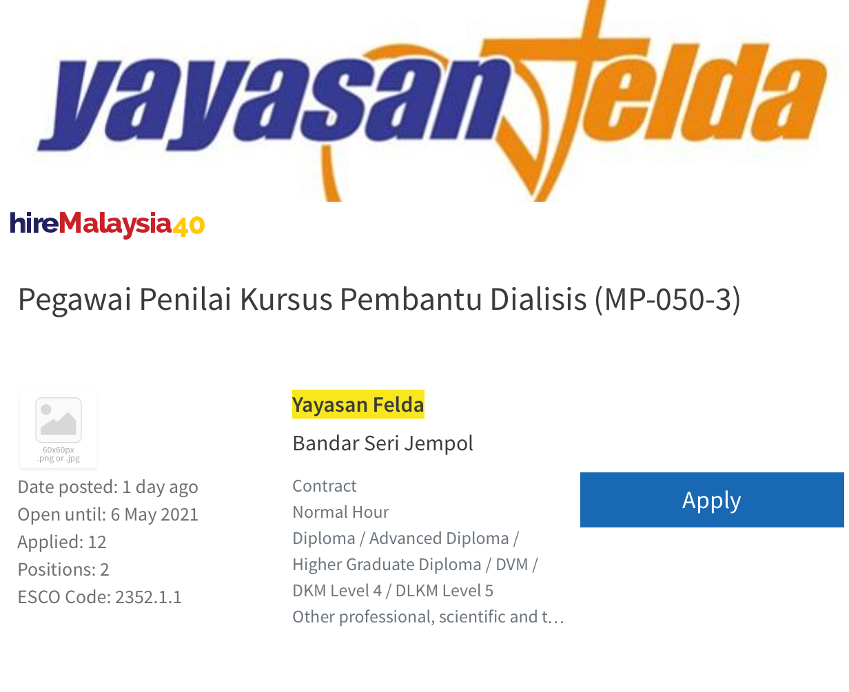 Jawatan Kosong Di Yayasan Felda 