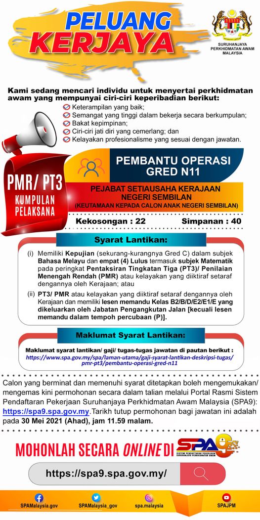 Jawatan kosong di Suruhanjaya Perkhidmatan Awan Malaysia