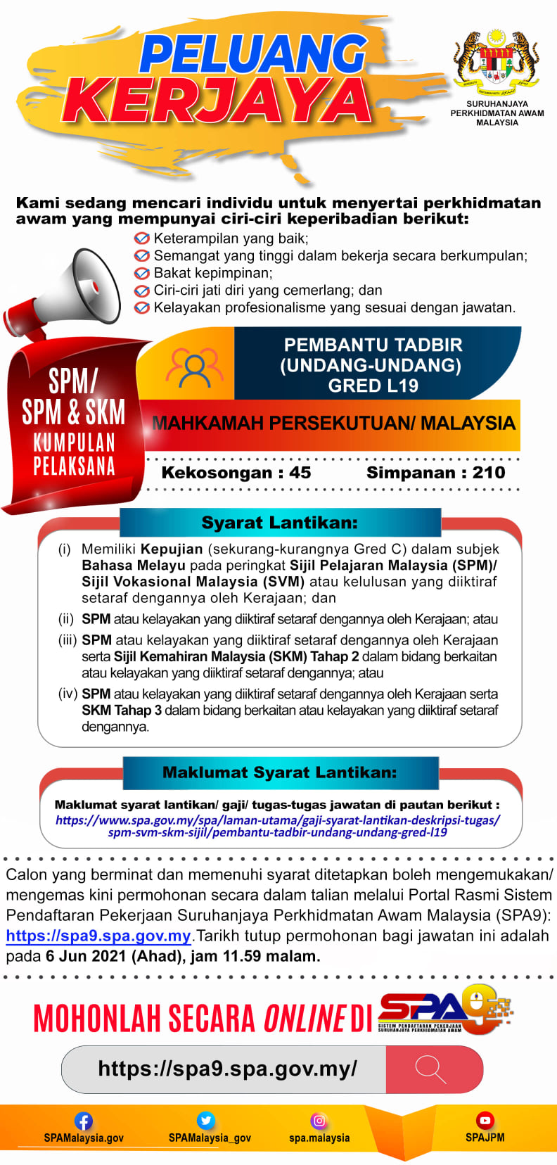 Jawatan kosong di Mahkamah Persekutuan Malaysia