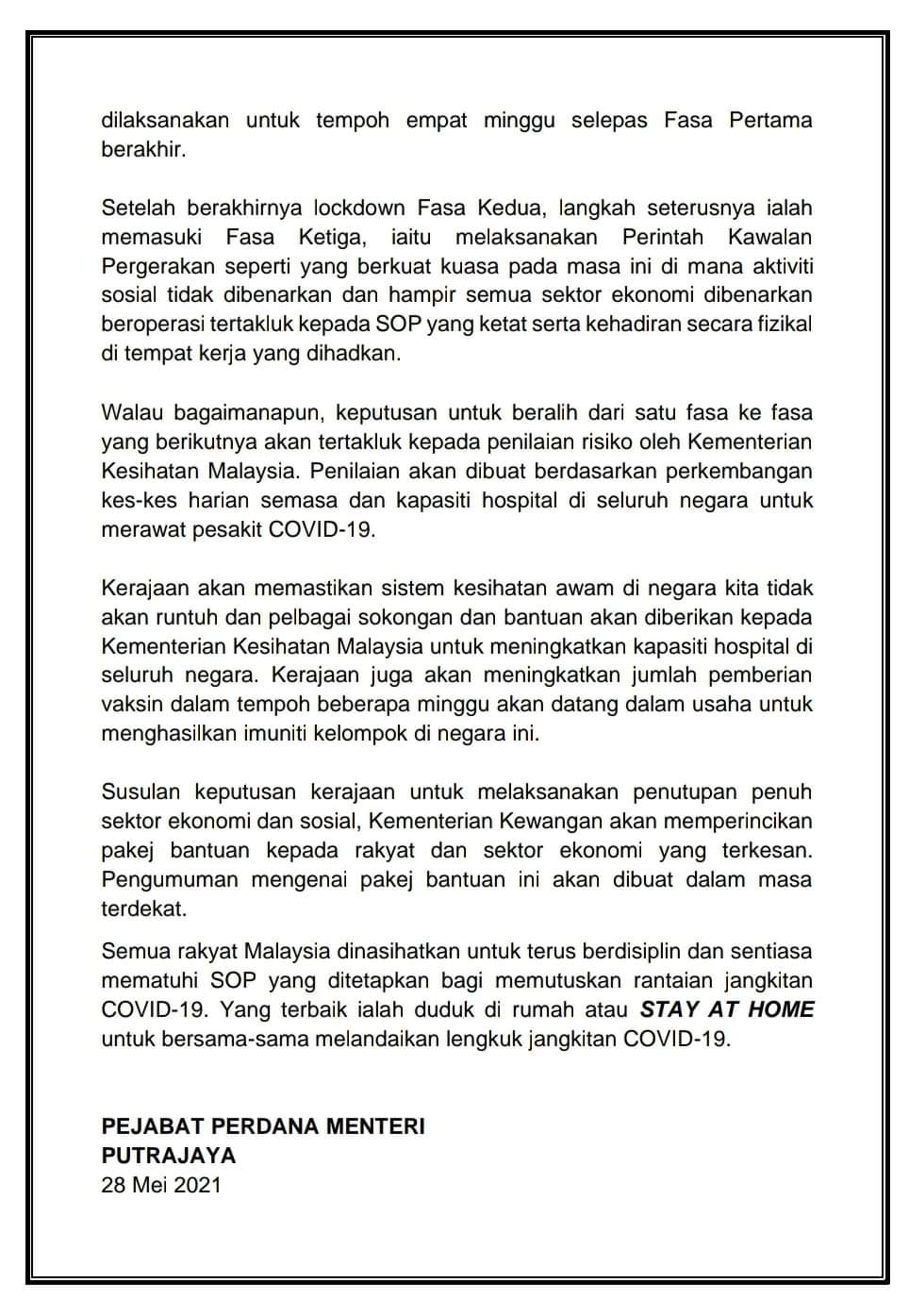 Total Lockdown seluruh negara Malaysia 1 Jun sehingga 14 Jun 2