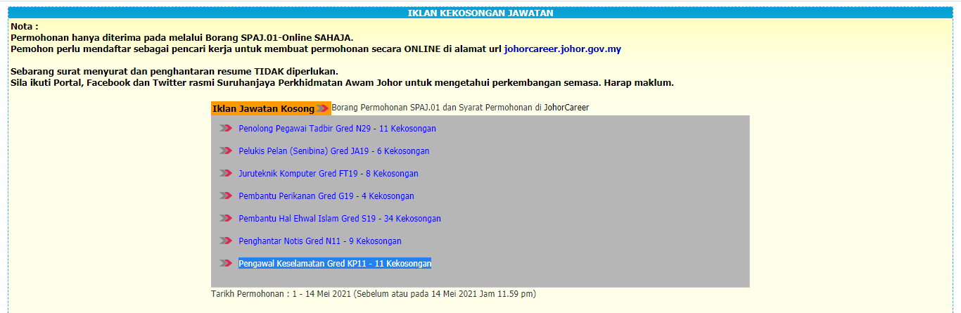 Jawatan kosong di Suruhanjaya Perkhidmatan Awan Johor 
