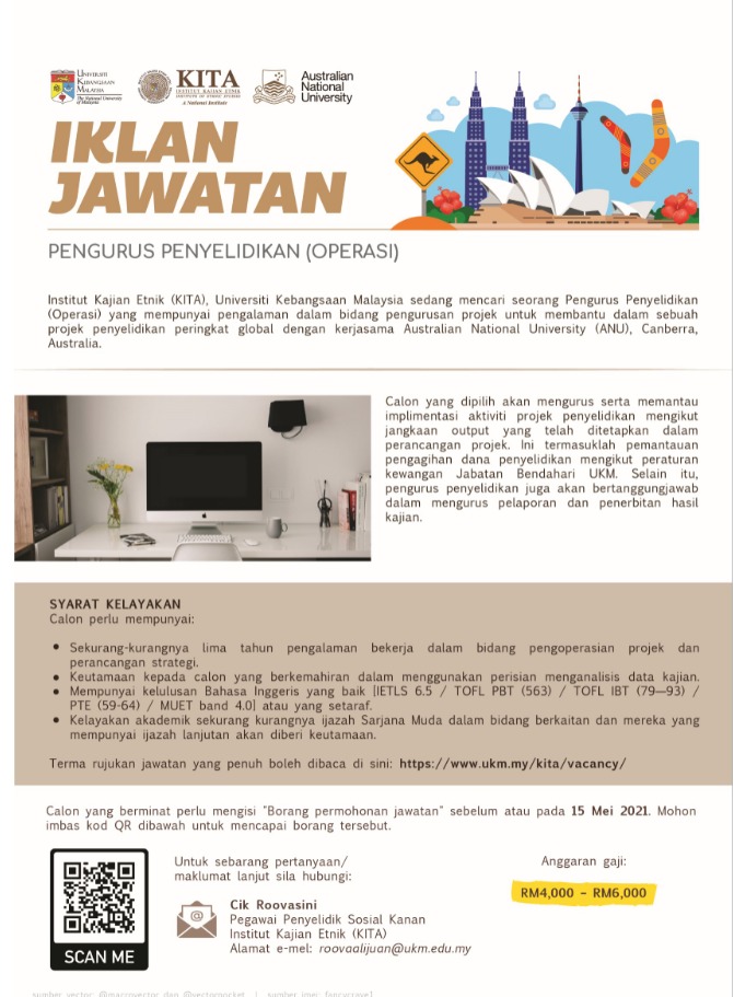 Jawatan kosong di Universiti Kebangsaan Malaysia (UKM) 2 Jawatan kosong di Universiti Kebangsaan Malaysia (UKM)
