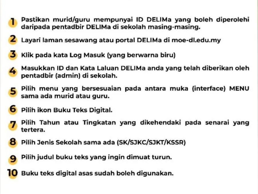 Portal Digital Delima: Cara Muat Turun Buku Teks Digital 1 cara