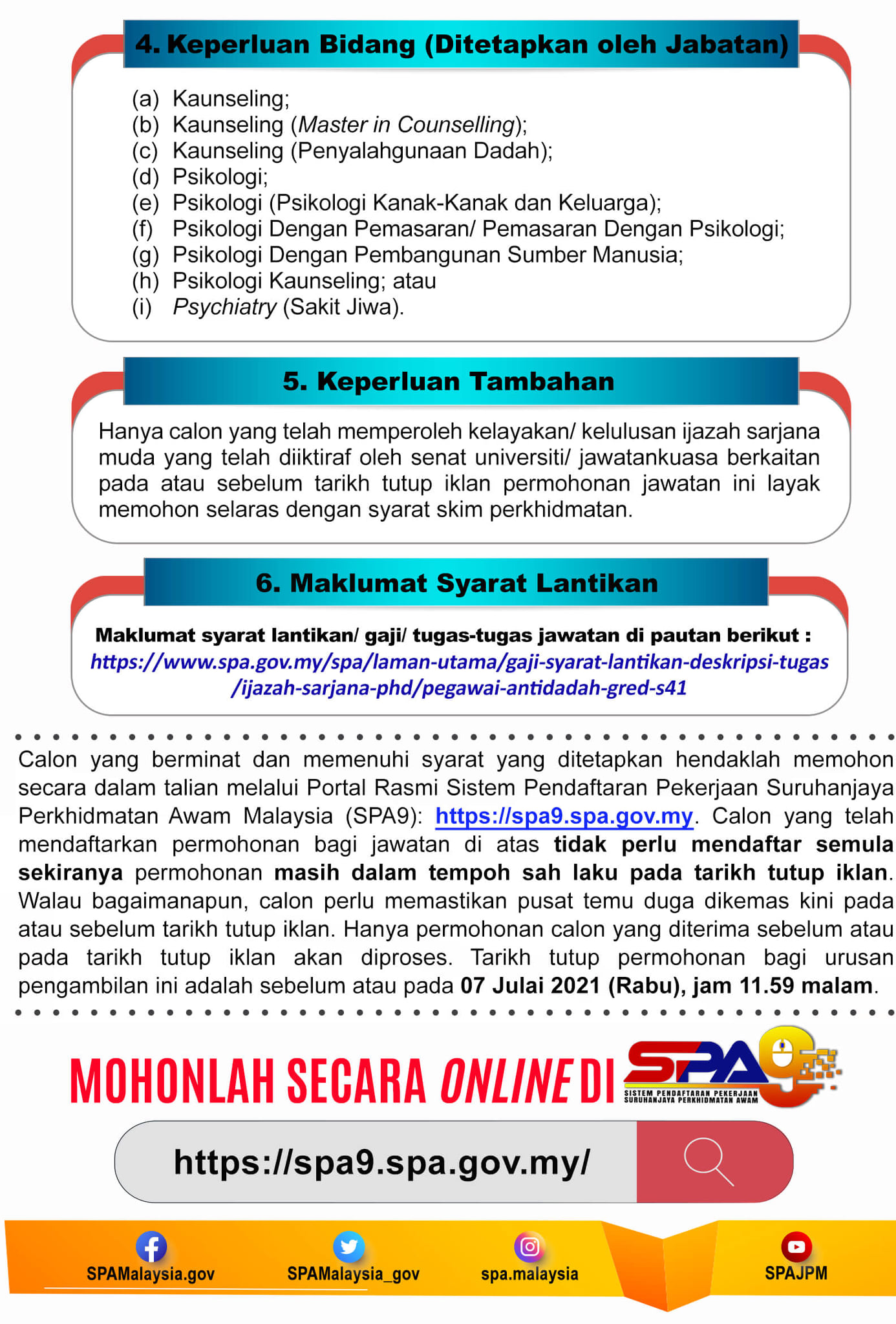 Kekosongan jawatan Di Agensi Anti Dadah Kebangsaan (AADK)