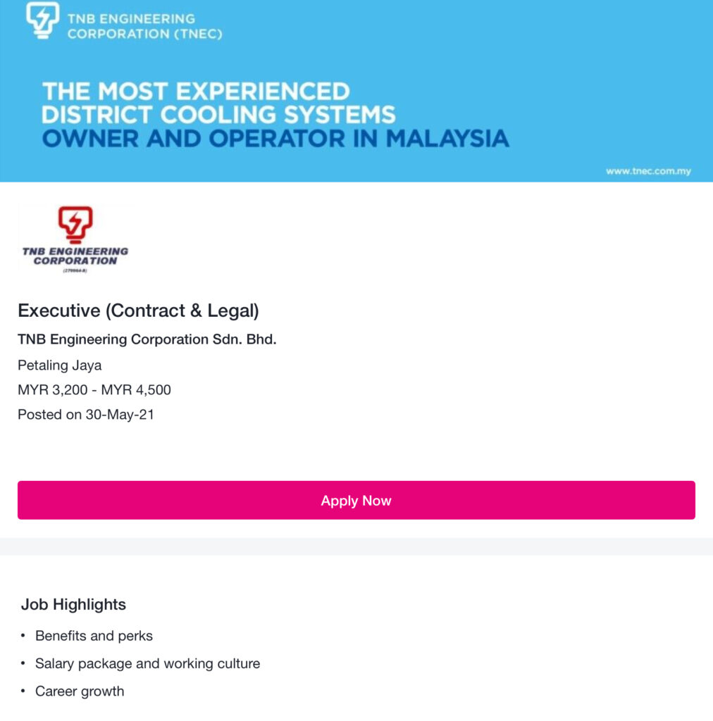 Jawatan Kosong Di TNB Engineering Corporation Sdn Bhd