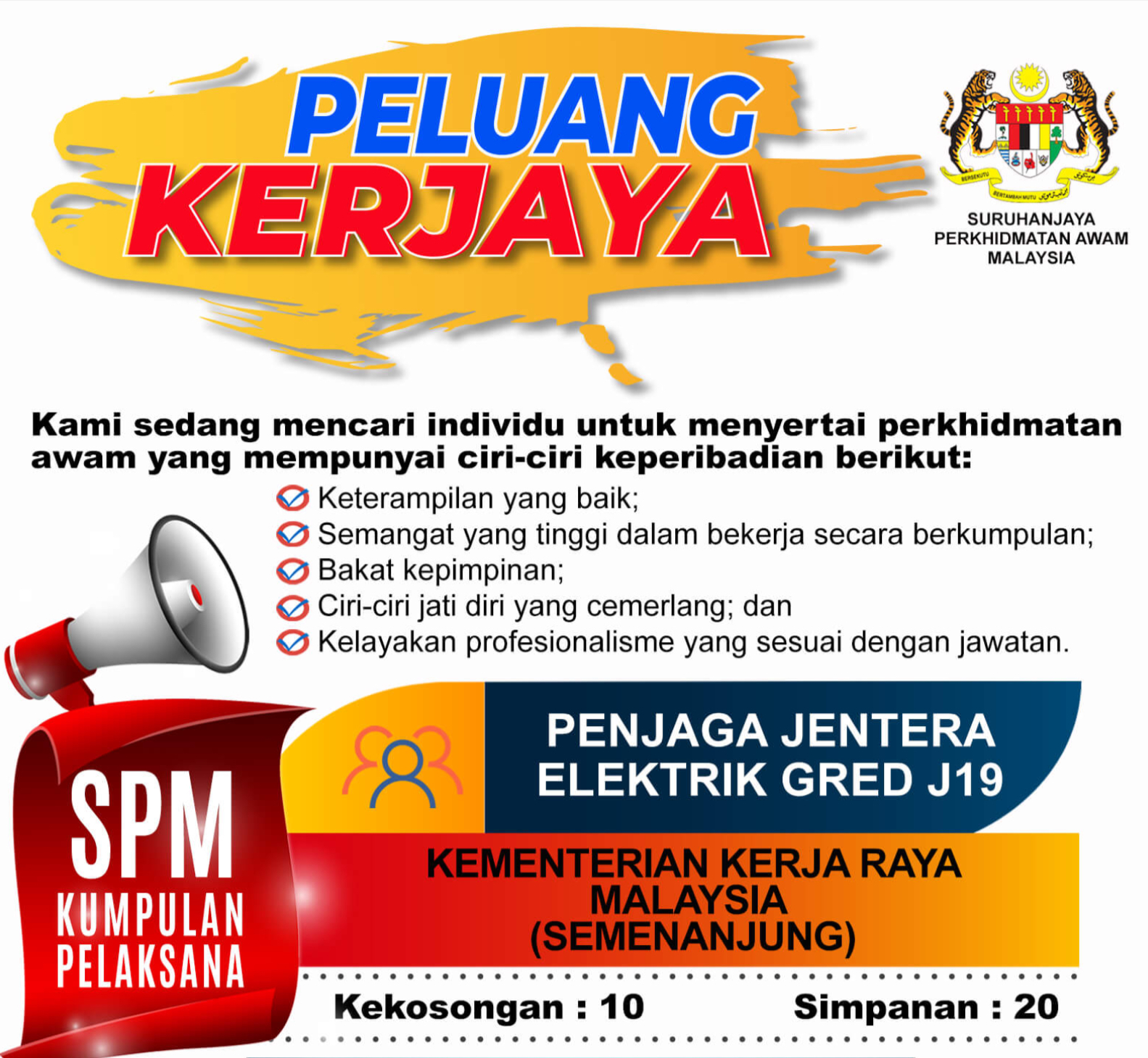 Jawatan Kosong Di Kementerian Kerja Raya