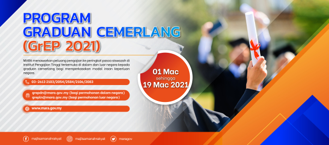 Permohonan Pinjaman Pasca Siswazah GrEP MARA 2021