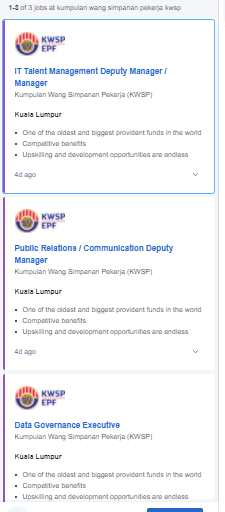 Jawatan kosong di Kumpulan Wang Simpanan Pekerja (KWSP)