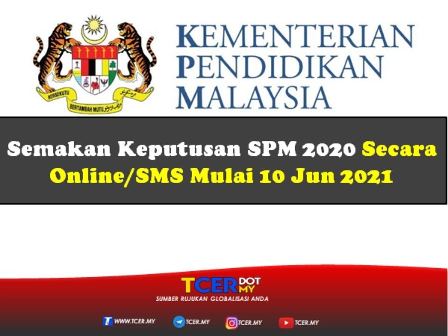 Semakan Keputusan SPM 2020 Secara Online/SMS Mulai 10 Jun 2021 TCER.MY