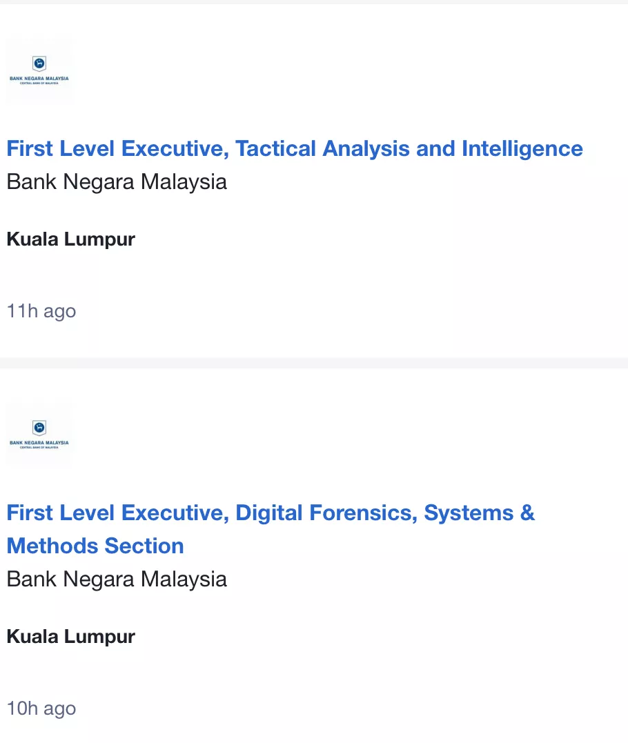Kerja Kosong di Bank Negara Malaysia 