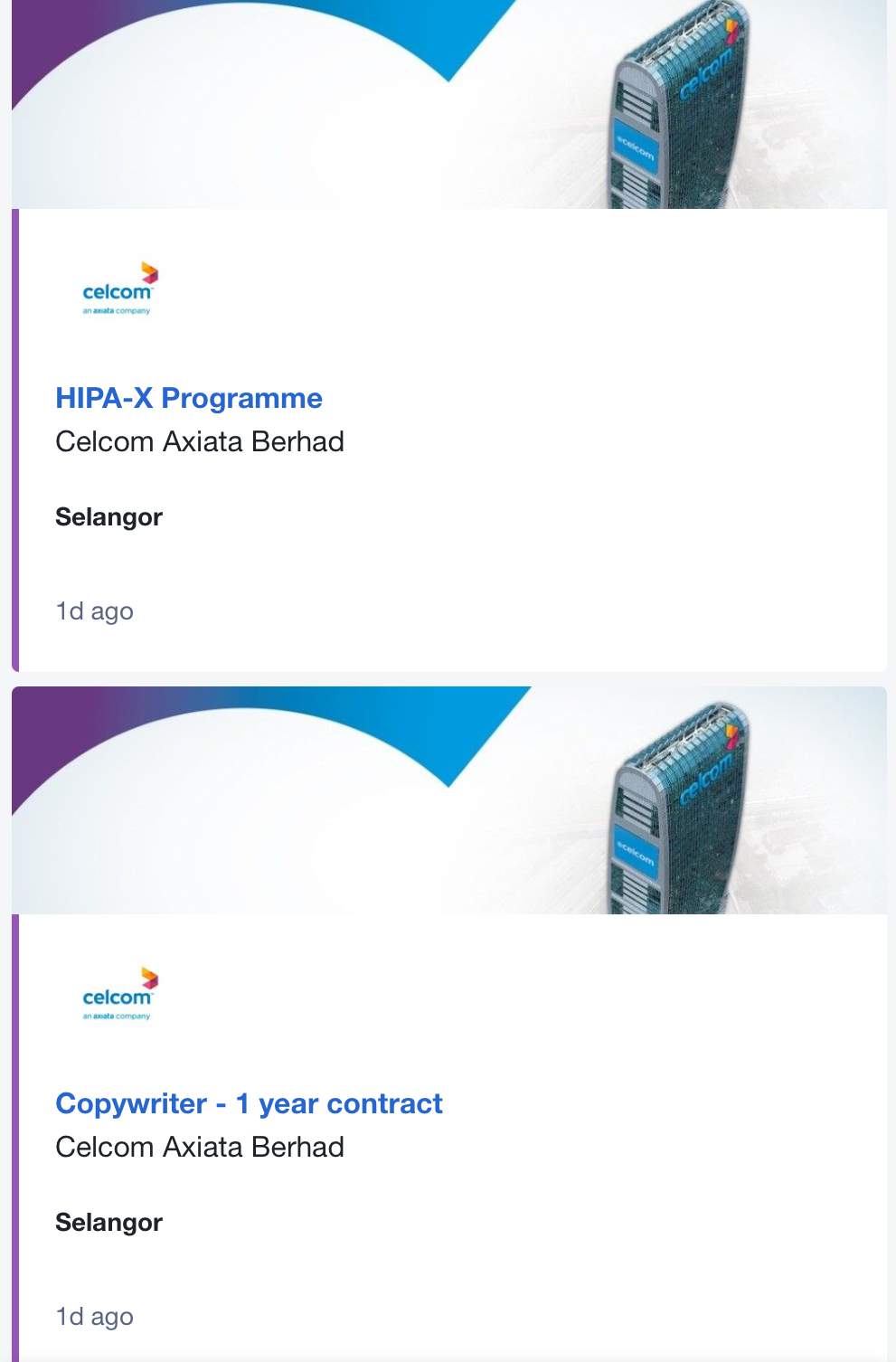 Kerja Kosong di Celcom Axiata Berhad