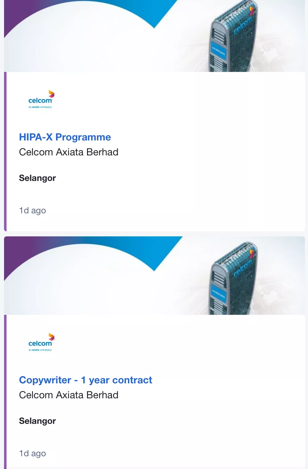 Kerja Kosong di Celcom Axiata Berhad 2 Kerja Kosong di Celcom Axiata Berhad
