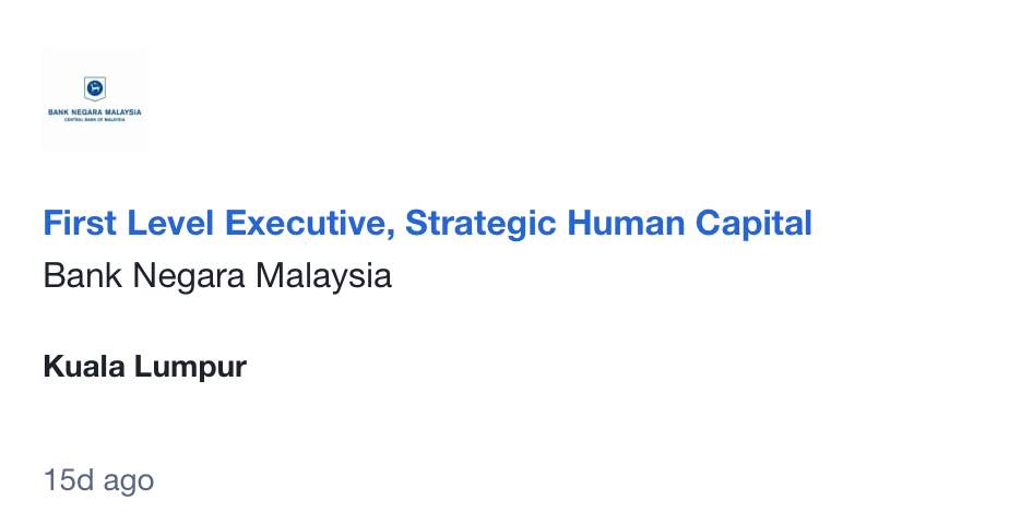 Kerja Kosong di Bank Negara Malaysia