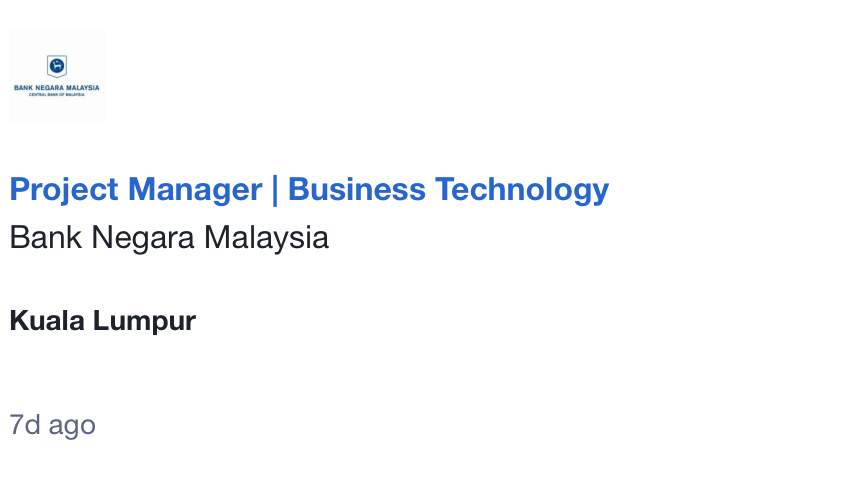 Kerja Kosong di Bank Negara Malaysia