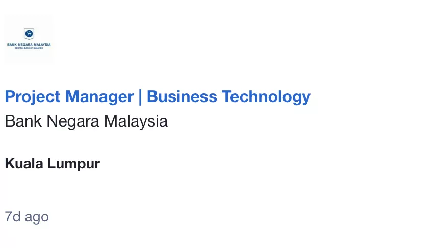 Kerja Kosong di Bank Negara Malaysia