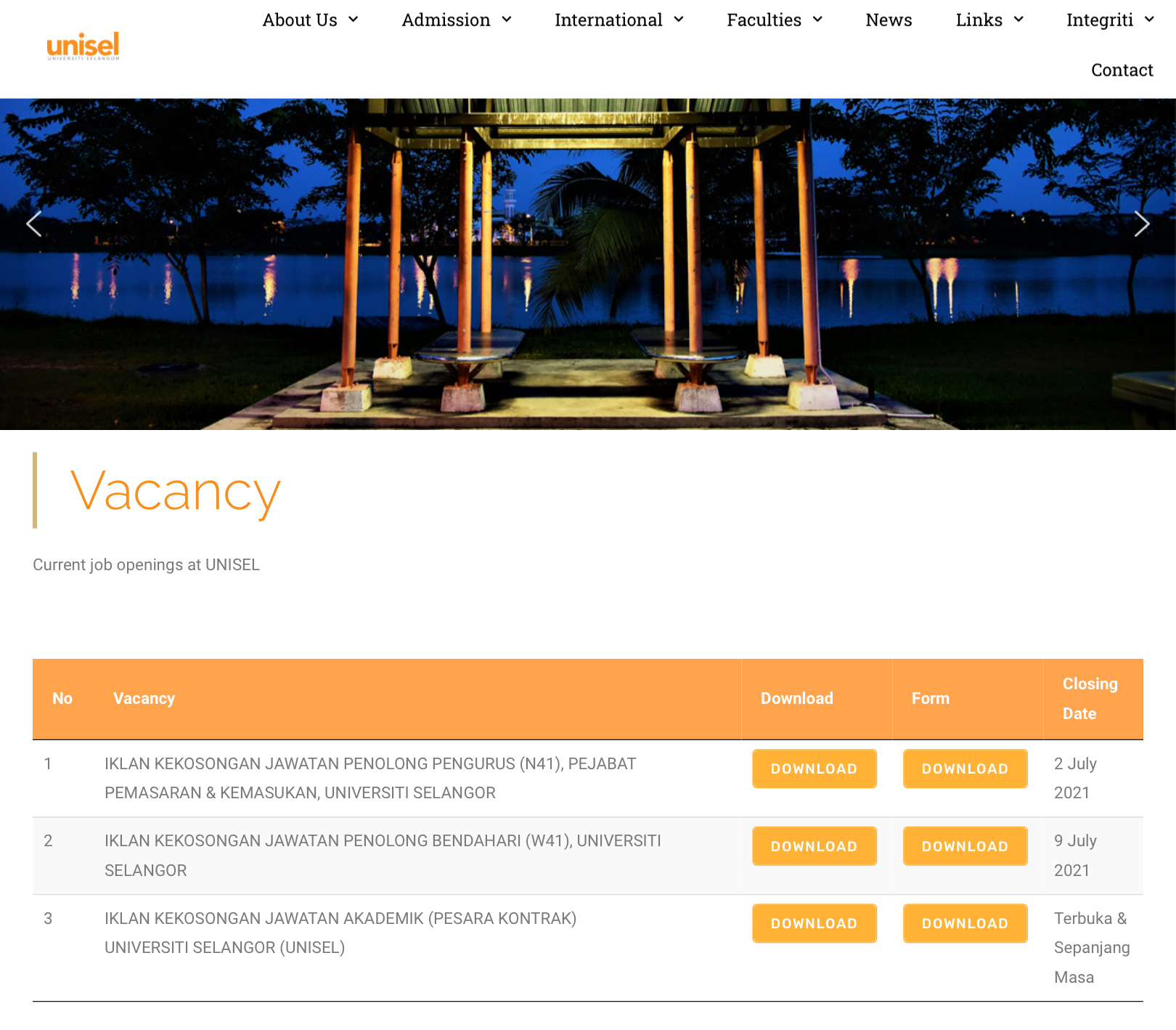 Kekosongan Jawatan Di Universiti Selangor