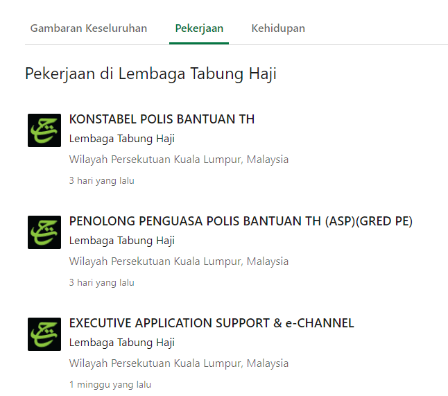 kerja Kosong Di Lembaga Tabung Haji (TH)