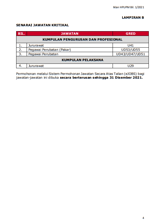 Kerja Kosong di Hospital Pengajar Universiti Putra Malaysia