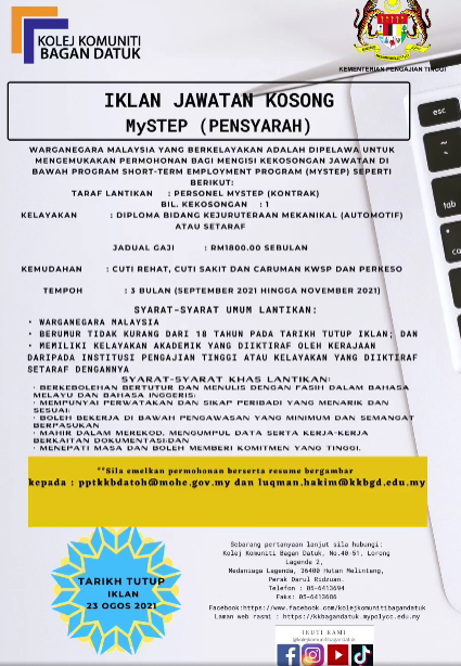 Kerja Kosong di Kolej Komuniti