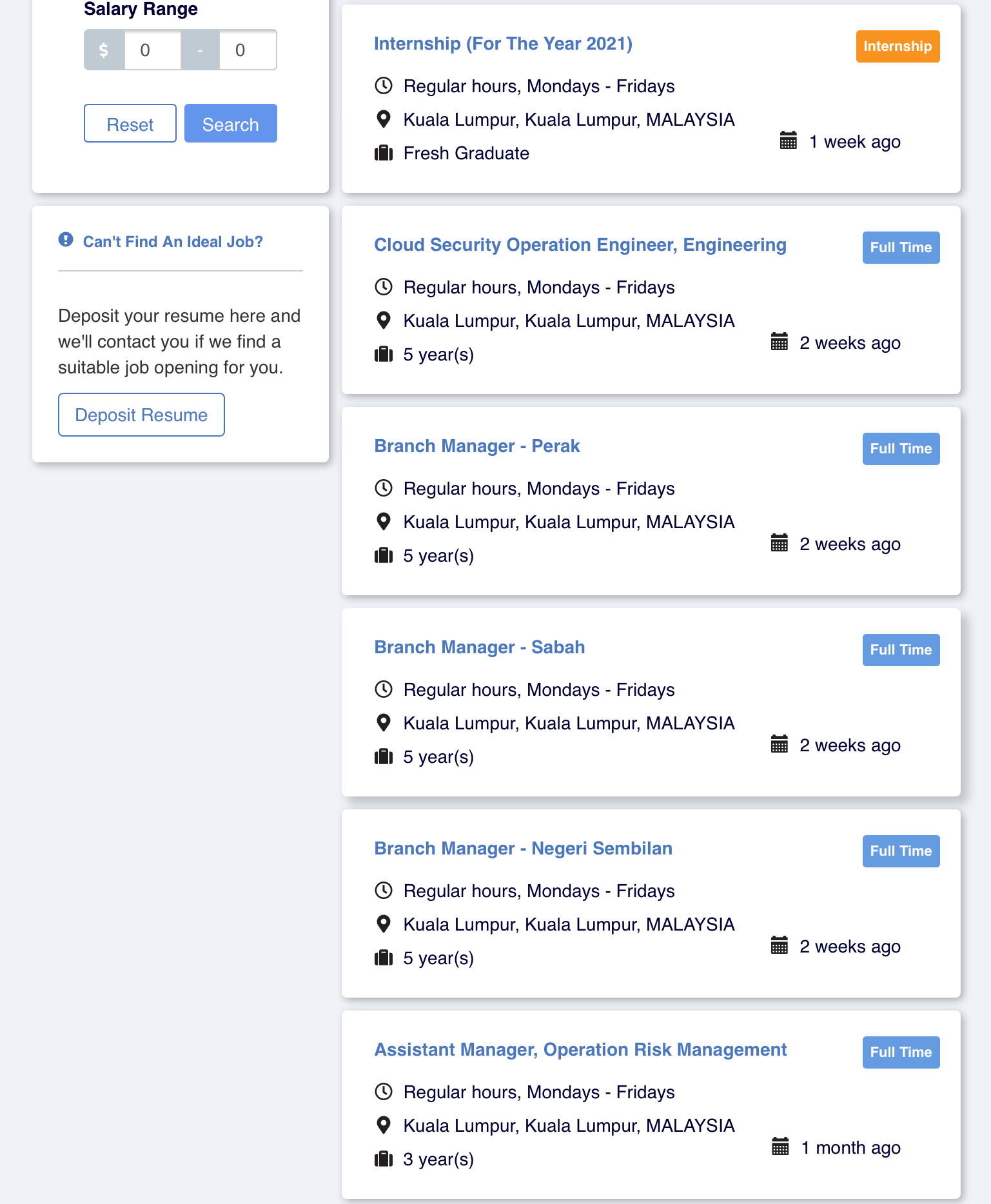 Kosong Di Bank Islam Malaysia Berhad 