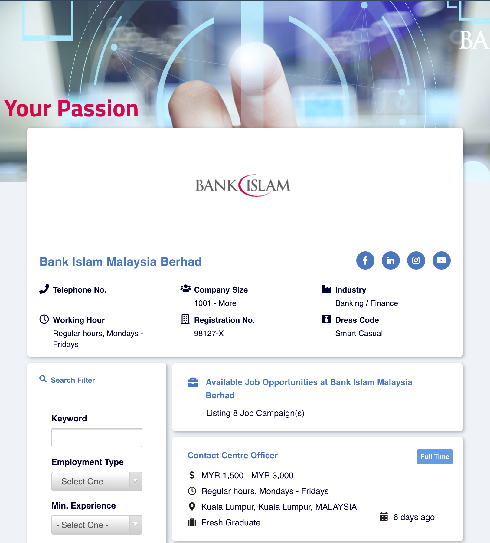 Kosong Di Bank Islam Malaysia Berhad 