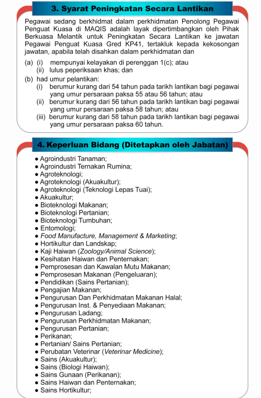 Kerja Kosong di Jabatan Perkhidmatan Kuarantin Dan Pemeriksaan Malaysia (MAQIS)