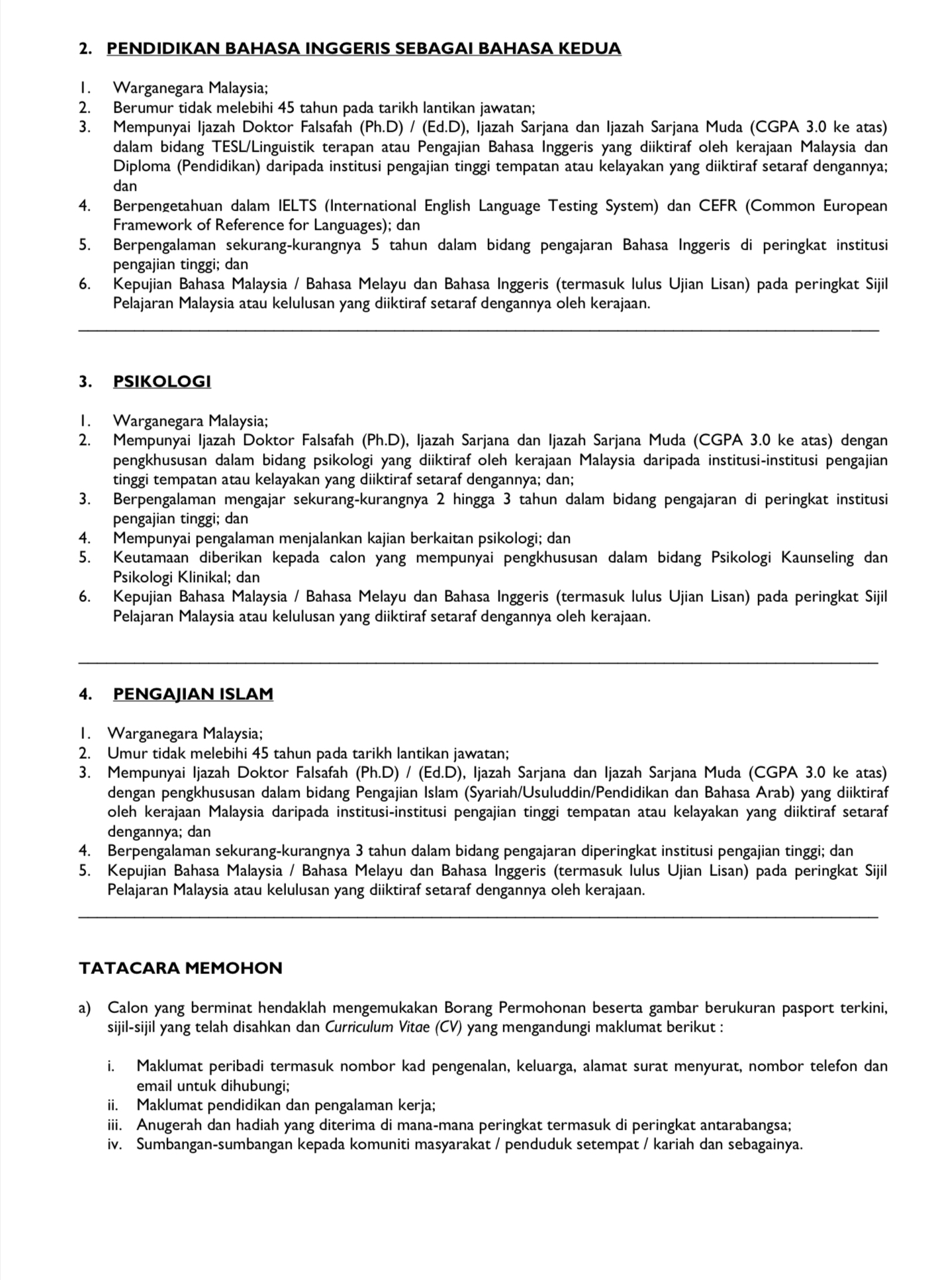 Kerja Kosong Di Universiti Selangor 