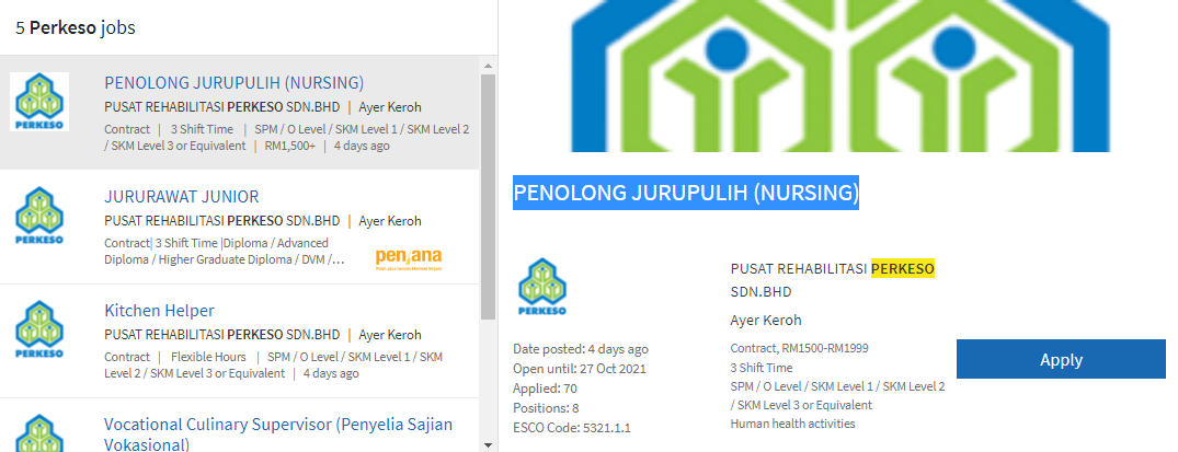 Kerja Kosong di Pertubuhan Keselamatan Sosial (PERKESO) 